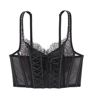 Unlined Lace-Up Corset Top